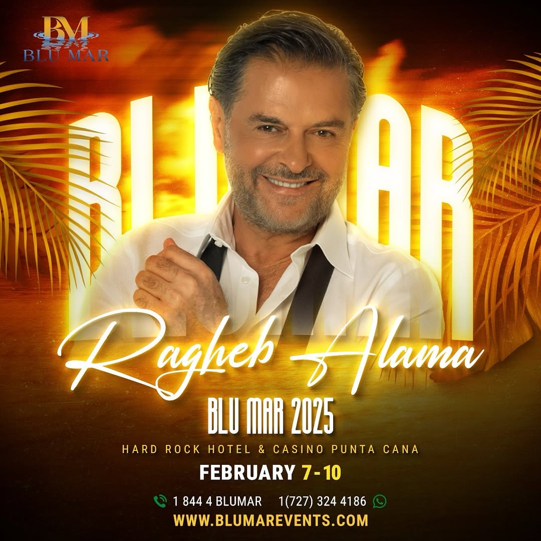 RamezKhaled_'s tweet photo. Blu Mar Events presents for the 3rd time 𝐑𝐀𝐆𝐇𝐄𝐁 𝐀𝐋𝐀𝐌𝐀 💙 Join him at Blu Mar 2025, February 7-10, in the Dominican Republic for 5th edition 🔥
#blumarevents #blumar2025 #bm25 #ragheb #raghebalama #raghebmusic
#راغب_علامة
@raghebalama
https://t.co/v6uuUy2qNQ https://t.co/LAbGDiLj2P