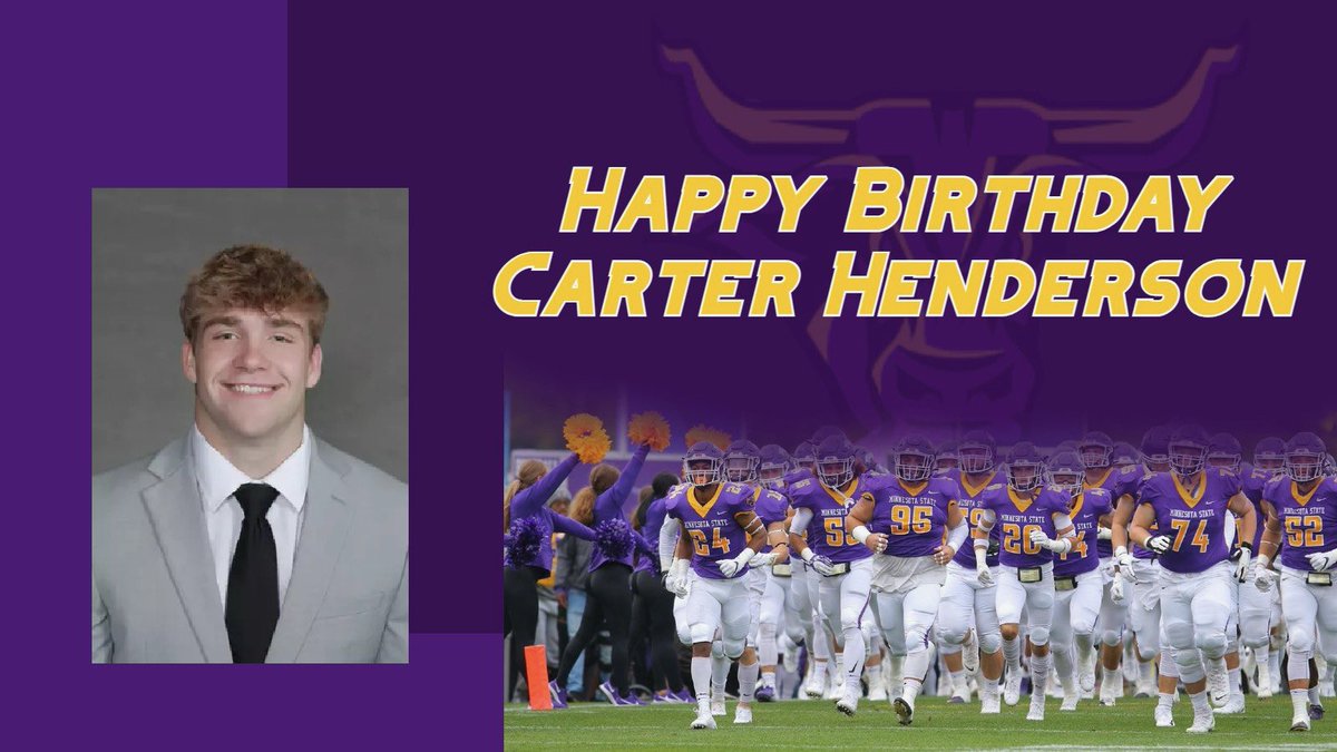 Maverick Football Scoop (@maverick_scoop) on Twitter photo We here <a href="/MinnStFootball/">Minnesota State Football</a> would love to wish <a href="/CarterHendee26/">Carter Henderson</a> a VERY HAPPY BIRTHDAY! We hope you have a Great Day! #MavFam 🤘🏽😈🎉🎂🥳 We here <a href="/MinnStFootball/">Minnesota State Football</a> would love to wish <a href="/CarterHendee26/">Carter Henderson</a> a VERY HAPPY BIRTHDAY! We hope you have a Great Day! #MavFam 🤘🏽😈🎉🎂🥳