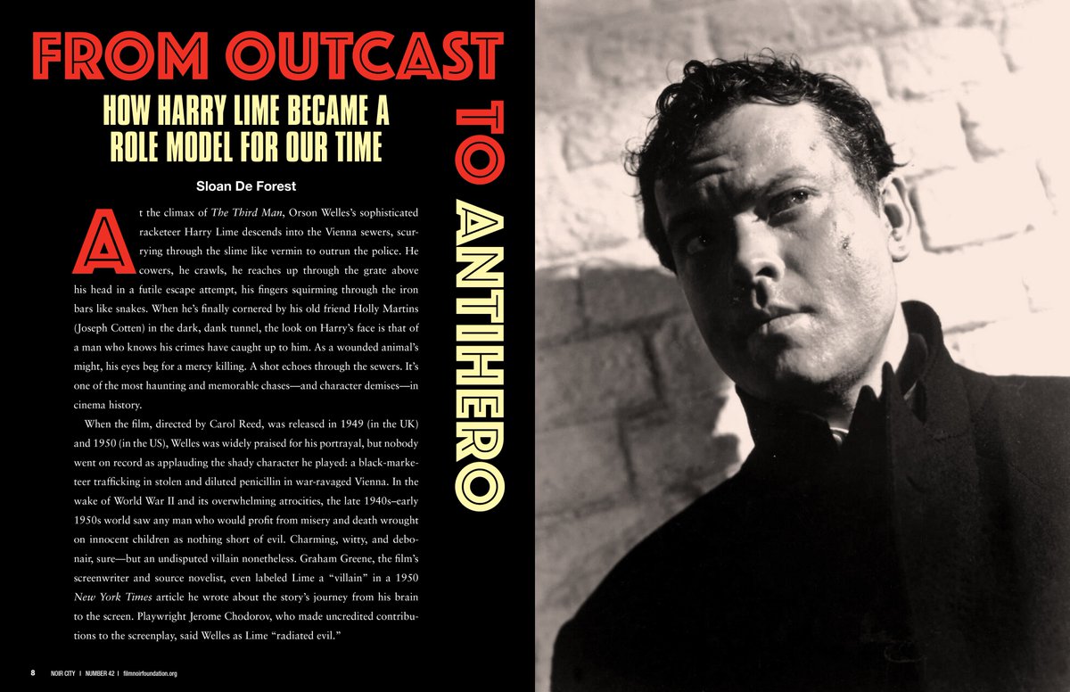 NOIR CITY Magazine (@noircitymag) on Twitter photo Sloan De Forest deconstructs Harry Lime and the legacy of THE THIRD MAN in the latest NOIR CITY issue. Design by <a href="/MWKronenberg/">Michael Kronenberg ✡️</a>
Digital: shorturl.at/IVSkA
Print: shorturl.at/zY7OV Sloan De Forest deconstructs Harry Lime and the legacy of THE THIRD MAN in the latest NOIR CITY issue. Design by <a href="/MWKronenberg/">Michael Kronenberg ✡️</a>
Digital: shorturl.at/IVSkA
Print: shorturl.at/zY7OV