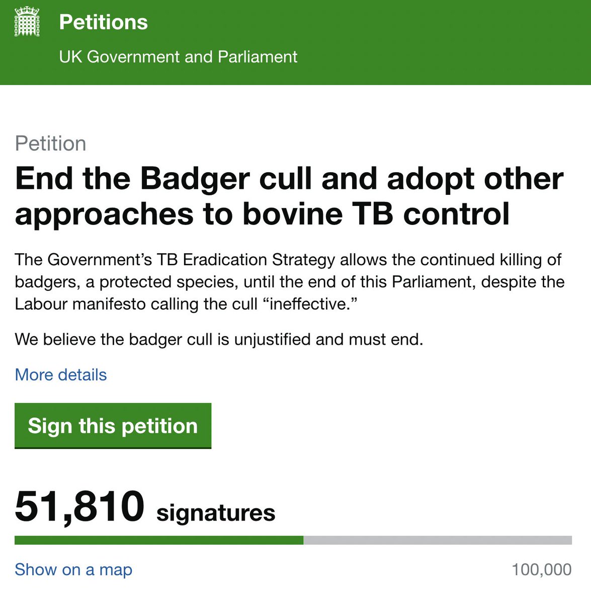 Can we reach 52,000 by tomorrow? Keep signing and sharing! petition.parliament.uk/petitions/7003…