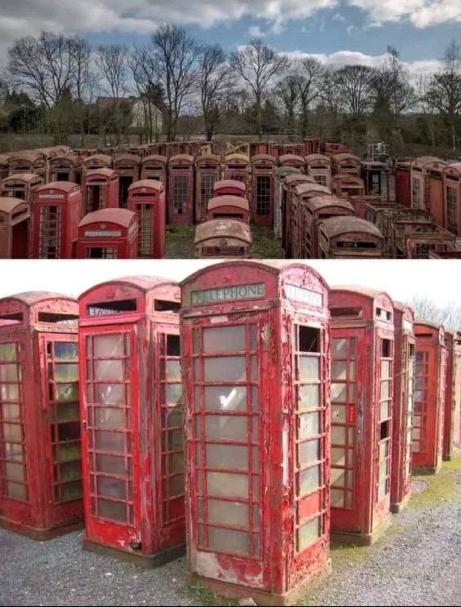 The Red Telephone Box Graveyard in North Yorkshire showcases the history of public telephone boxes in Britain.