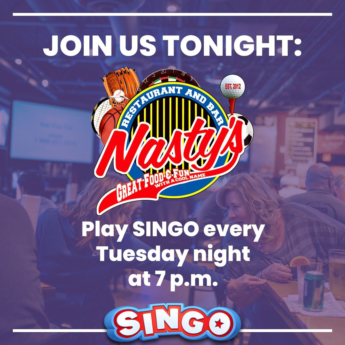 Play #Singo every Tuesday at @nastyshilliard starting at 7:00. You get a card and mark off the songs as they play. When you get a full line, two lines, or fully filled out card.....that means it's time for PRIZES!