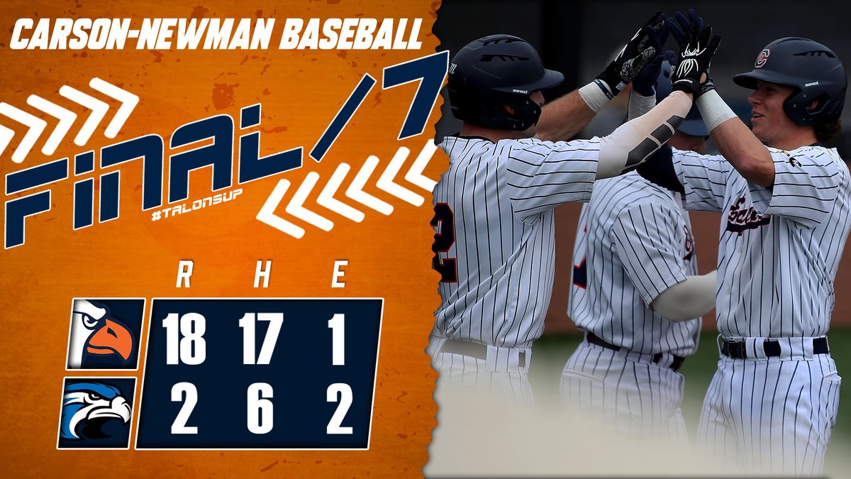 BOOMMMM💥

Eagles are 4⃣-0⃣👏👏👏👏

🦅 <a href="/CNBaseball/">Carson-Newman Baseball</a> 18
🐦‍⬛ Shorter 2
FINAL