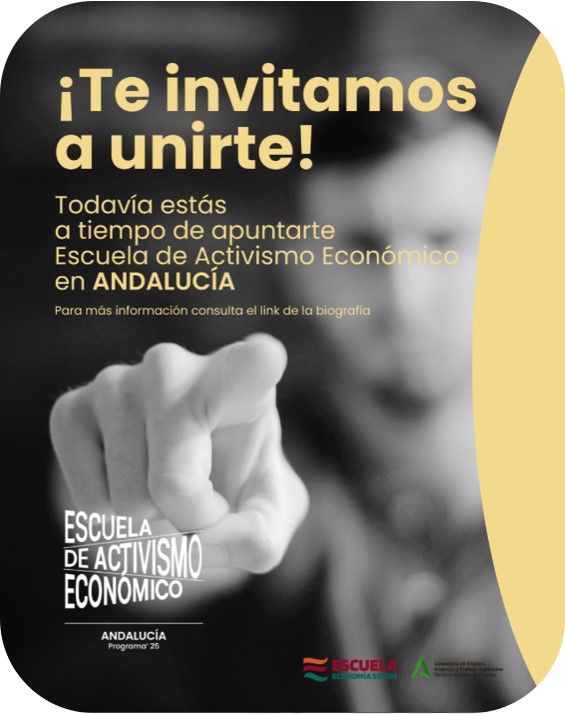 🌟 Construyamos un Presente y Futuro Mejor🌟

La Escuela de Activismo Económico de Andalucía te invita a ser parte de una comunidad comprometida con el cambio. 
¡Inscríbete antes del 28 de febrero y sé parte del cambio!

Link + info 👇escueladeeconomiasocial.es/proyectos/escu…
#dges <a href="/EmpleoJunta/">Consejería de Empleo, Empresa y Trabajo Autónomo</a>