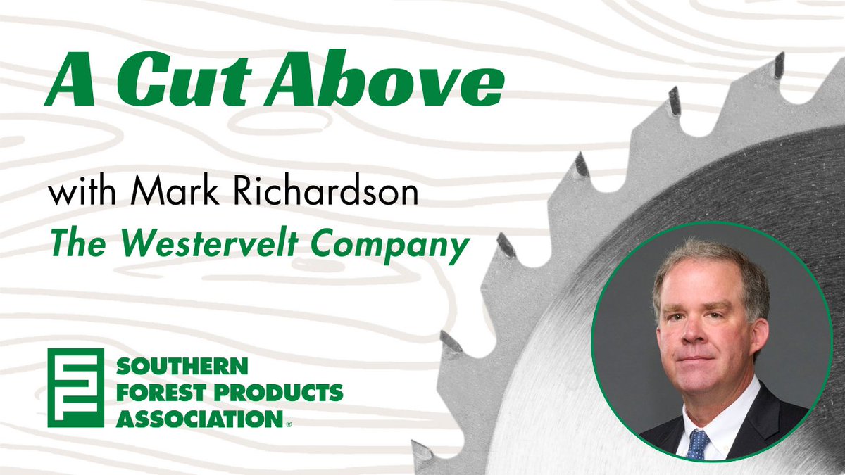 Go A Cut Above with Mark Richardson, executive vice president of wood products at The Westervelt Company 👉 ow.ly/GkBI50UuAxh

#southernpine #memberspotlight #wood #lumber #forestproducts #lumbermanufacturing #lumberproduction #buildwithwood