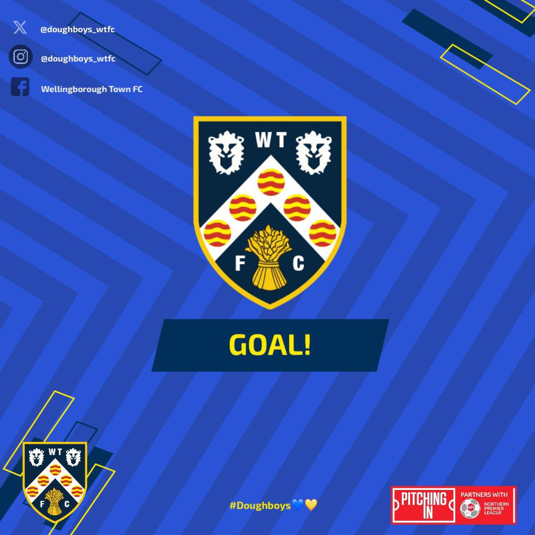 Wellingborough Town FC (@doughboys_wtfc) on Twitter photo GOOOOOAAAAALLLLL!!
No. 5 Jack O’connor
40’
<a href="/WorcesterCityFc/">Worcester City FC</a> 1-1 #Doughboys💙💛
<a href="/NorthernPremLge/">The Pitching In Northern Premier League</a> GOOOOOAAAAALLLLL!!
No. 5 Jack O’connor
40’
<a href="/WorcesterCityFc/">Worcester City FC</a> 1-1 #Doughboys💙💛
<a href="/NorthernPremLge/">The Pitching In Northern Premier League</a>