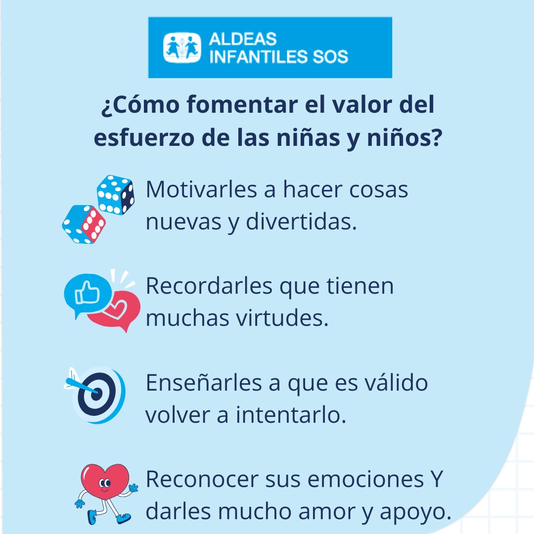 El esfuerzo es un valor que se puede aprender desde la niñez, las madres, padres o cuidadores deben enseñar a que los objetivos y sueños se alcanzan a través de la perseverancia y la dedicación. 💯