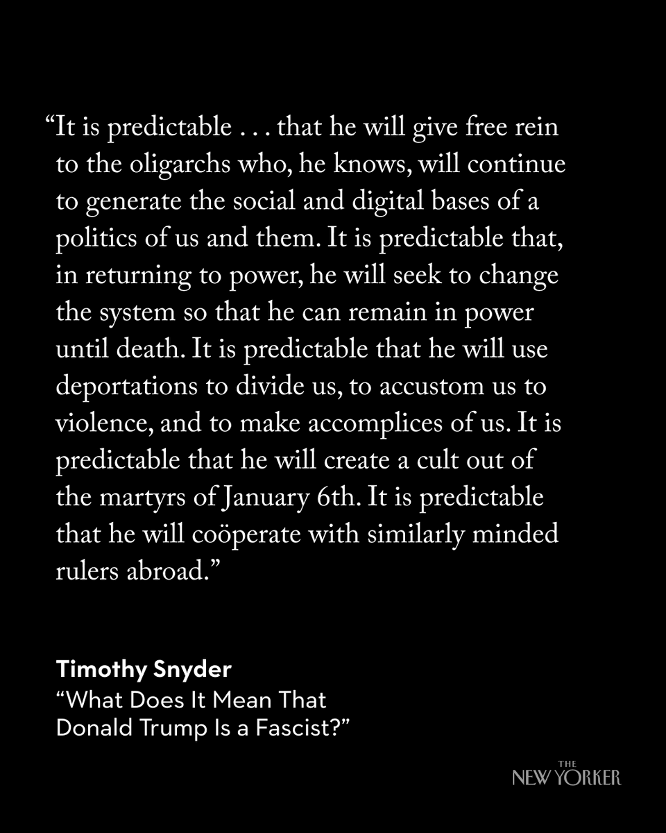 Donald Trump is a fascist, Timothy Snyder writes. How did we fail to see the warning signs, and what might come next? nyer.cm/atwjIRr