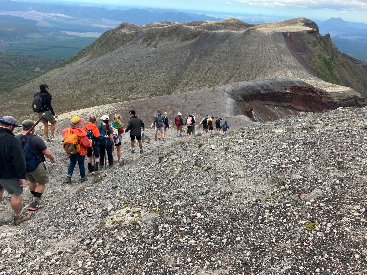 DePauwGeo's tweet photo. Geology &amp; Env. Geoscience students @DePauwU had an amazing time during our Winter Term course (GEOS 183) in New Zealand! Want to join the adventure! Come be a GEOS major! @lisatoafault @DrLoriDePauwU https://t.co/9lWPu8rzxw