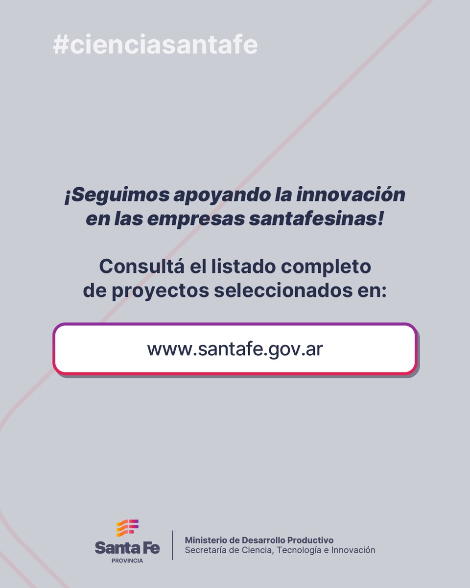 CienciaSantaFe's tweet photo. #TECPRO2024 | 🏭 ¡Más de $2400 millones para apoyar iniciativas de innovación en empresas santafesinas!

🙌 Para este llamado, en ambas modalidades se recibieron 119 iniciativas de empresas de 13 departamentos de la provincia, lo que implicó una gran representación territorial. https://t.co/9q8r44sc7B