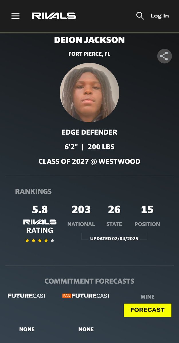 Deion Jackson (@deionjackson08) on Twitter photo Blessed to be named a 4 star #agtgโ๏ธ๐๐พ
<a href="/CoachEddie1017/">Eddie Davis</a> @DB__God <a href="/RealCoachK/">Chris Kokell</a> <a href="/TheUCReport/">Billy Tucker</a> <a href="/FCRecruits/">First Choice Recruiting</a> <a href="/Rivals/">Rivals</a> Blessed to be named a 4 star #agtgโ๏ธ๐๐พ
<a href="/CoachEddie1017/">Eddie Davis</a> @DB__God <a href="/RealCoachK/">Chris Kokell</a> <a href="/TheUCReport/">Billy Tucker</a> <a href="/FCRecruits/">First Choice Recruiting</a> <a href="/Rivals/">Rivals</a>