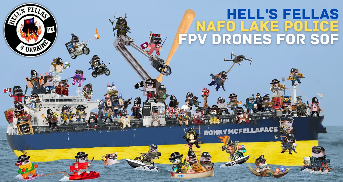 📣 Calling on all #HellsFellas 🏍️ 📣 
Woop-woop, that's the sound of da police!!! With our 1st mission in 2025 'NAFO LAKE POLICE' we were able to donate $1.366 💸 in support of <a href="/Harry_Skif/">Harry Skif</a> and <a href="/Igor_from_Kyiv_/">Igor Kyivskyi</a> for drones for the SOF! On behalf of <a href="/bopandy1/">Macho Fella Andy Savage 🇮🇪🫶🇺🇦</a>  <a href="/HowitzerApprec1/">Howitzer 'Triple-7' Marv</a> and