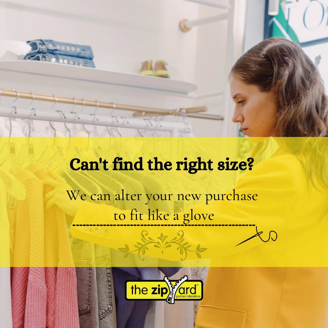 👀 Got your eye on a bargain that mightn’t quite fit?

💫 We can make it fabulous!

#onlineshopping #alterations #thezipyard #lookgreatfeelfantastic #weloveeveryBODY #shoplocal