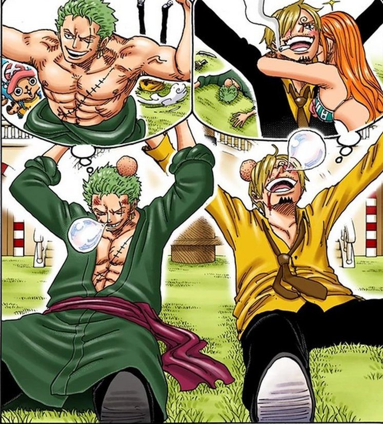 PookiePiece's tweet image. This cover makes me laugh every time like wtf you mean Zoro tryna impress Chopper in his dream??? 🤣