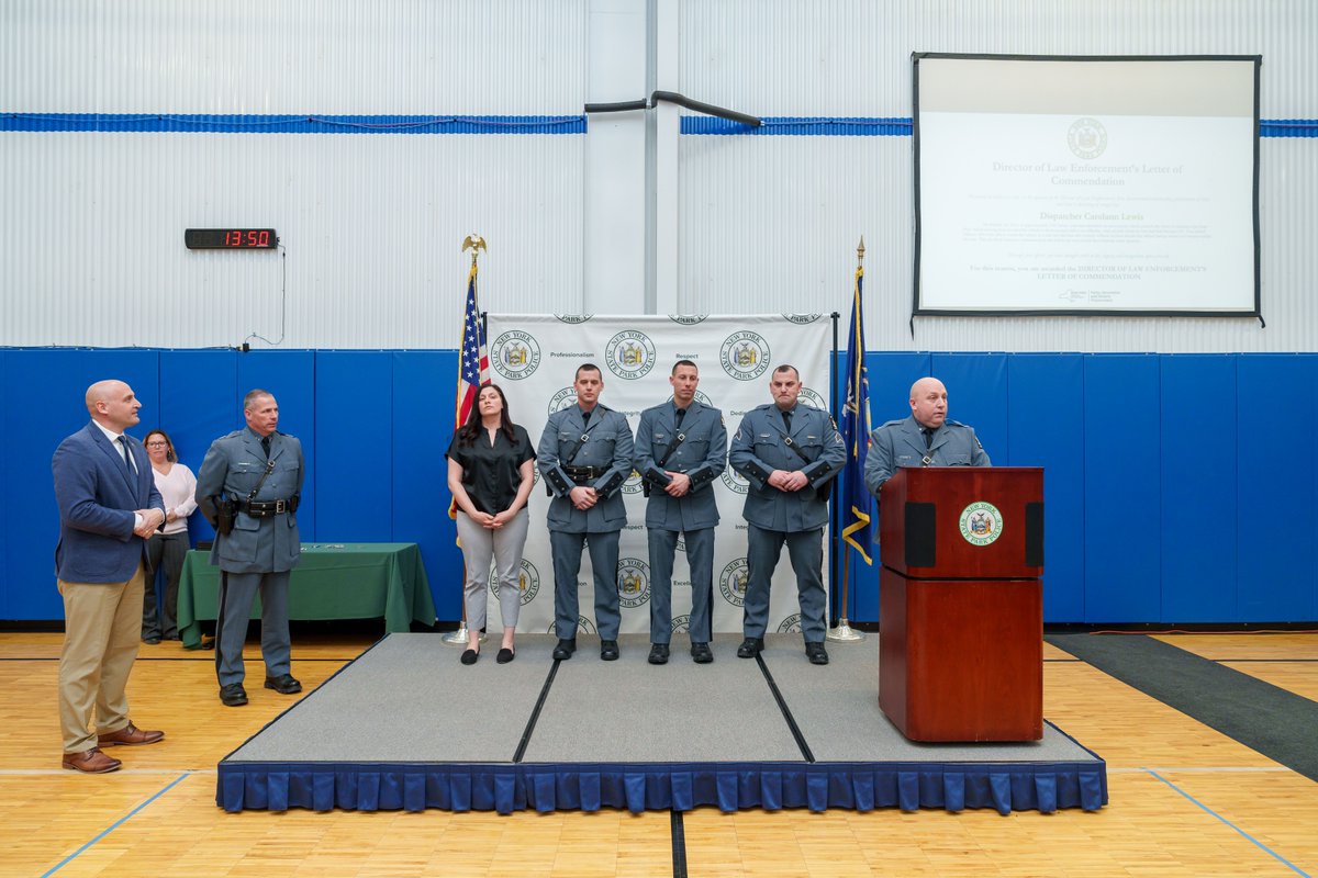 NYstateparks's tweet photo. Honoring our best: agency and Park Police leadership recognized 17 officers for outstanding service and courageous acts at a ceremony at the Park Police Academy. Many of their colleagues and families attended. Read their stories and see photos: https://t.co/zUVYYKaxtq https://t.co/hdH315vM0g