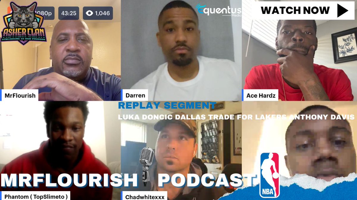 📶MrFlourish @mrflourish69 🎙️Podcast Replay 6 Guys Panel: NBA Trade Luka Doncic to the Lakers For Anthony Davis ...

12 min Replay Youtube Channel "AsherClanTV" Please go &amp;👍 LIKE

▶️https://t.co/kNtyF52S0L via @YouTube
 
or 🔛 @equentus ⬇️
https://t.co/ZaBTlCAYPk https://t.co/7Kdxiy7mym