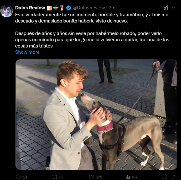 LaserLentAgain's tweet photo. Dalas, nadie te cree.

Has cogido el unico frame de todo el video en el que el perro se atreve a mirarte a la cara del miedo que te tiene. 
Tiene la cola entre las piernas por que no puede con la ansiedad. 
Ese perro seguramente sienta asco y da la casualidad que le entiendo. https://t.co/DtoJDZYJaK