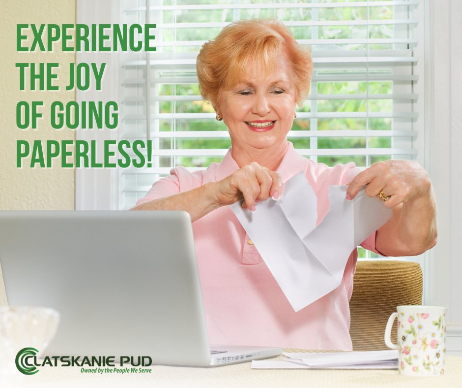 Clatskanie_PUD's tweet image. Are you signed up for paperless billing? It’s free, convenient and puts your power at your fingertips! Sign up by calling (503) 728-2163 or visit clatskaniepud.com/payment-option…. #GoPaperless