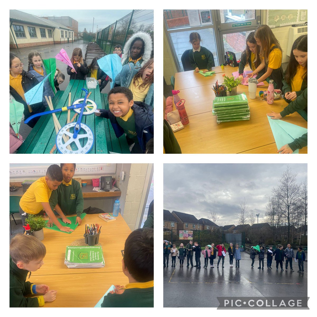 wlstnicholasps1's tweet photo. As part of a STEM challenge, P4 had to make a paper airplane from paper/card of their choice and then fly them to see which plane went the furthest. They discussed possible reasons for the differences. #stemstnics #p4stnics https://t.co/ABunK0VBfM