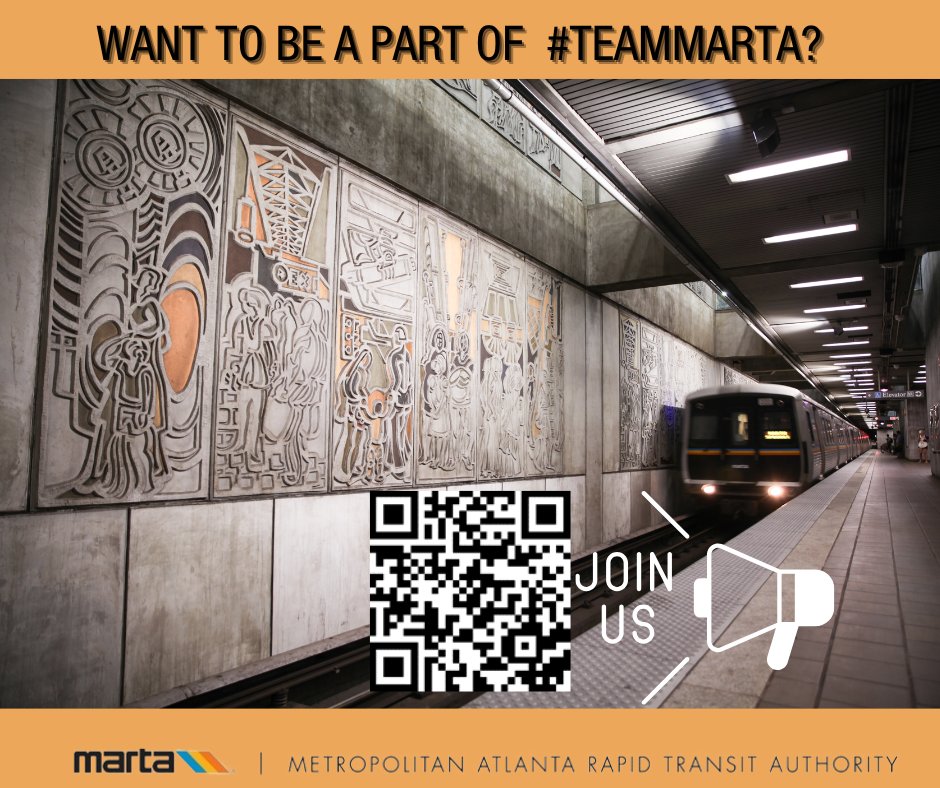 GET ON BOARD! Looking to take the next step in your career? To apply, visit itsmarta.com/how-to-apply.a…
#recruiting #careers #nowhiring #MARTAJob #recruitment #jobsearch #jobs #JobSeekers #Diversity #Inclusion #Transit #Georgia #training #EmployerofChoice #TeamMARTA