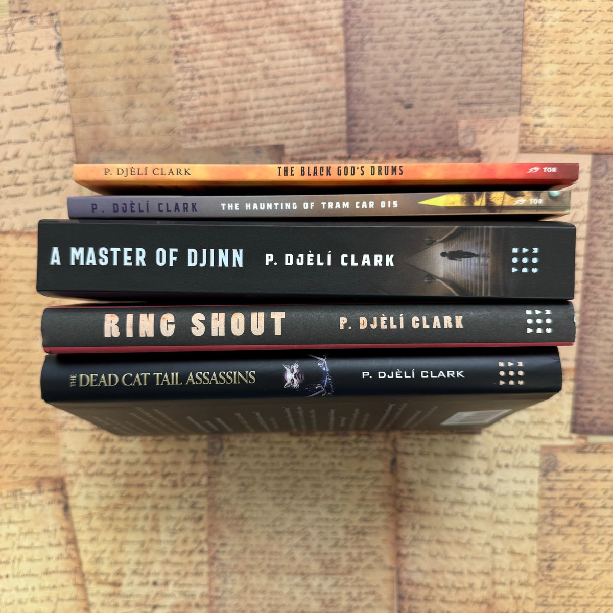 TorDotComPub's tweet photo. "Author @pdjeliclark is on “auto-buy” for me. If he has a book available, I’ll purchase it." - @NPR  

Looking to add to your own "auto-buy" list? Be sure to check out this gorgeous stack of his work!🤩📚 https://t.co/3VqyIIbWLt