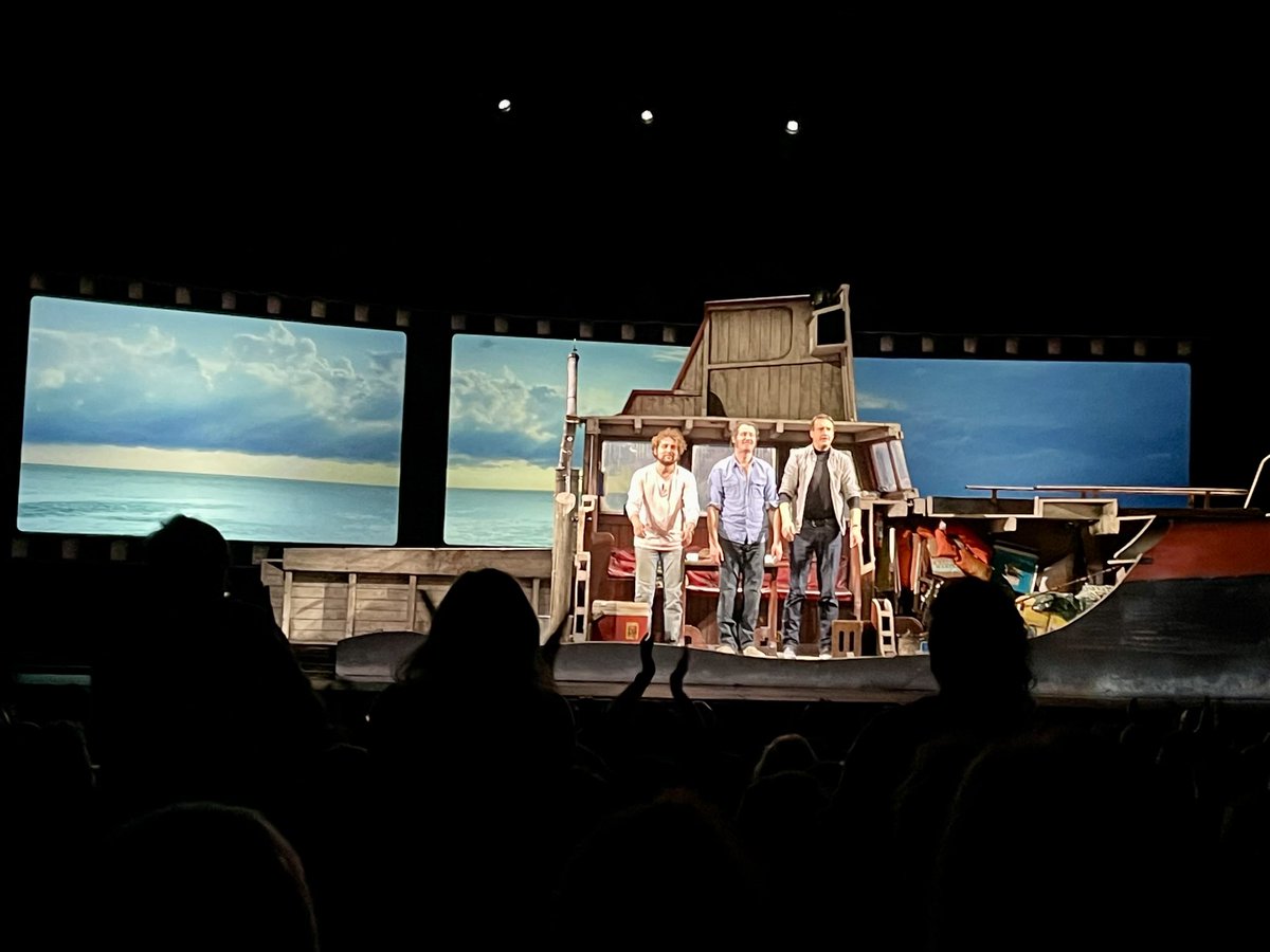 FrancesScott1's tweet photo. Bearing the scars of #Jaws @The_Lowry for #TheSharkIsBroken @SharkOnBroadway #SeaFood https://t.co/7rQR21n5Qo