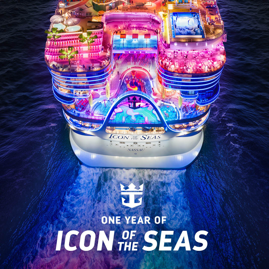 Icon of the Seas turns one! 🎉 One Iconic Year of thrilling experiences, family bonding, and endless fun. The world's best family vacation just keeps getting better. Contact me to book your Royal Caribbean getaway. #RoyalCaribbean #IconoftheSeas