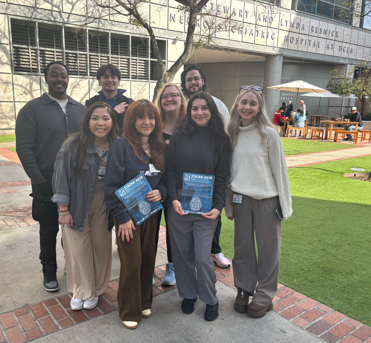 UPTECWA's tweet photo. UPTE members across UC showed up yesterday for day one of our strike authorization vote over UC’s unfair labor practices. Over 6k of us voted in the first twenty-four hours. Join your colleagues by voting yes to strike now. Link to ballot is in the bio. #Strike #StrikeReady https://t.co/MIXrFQFQTp