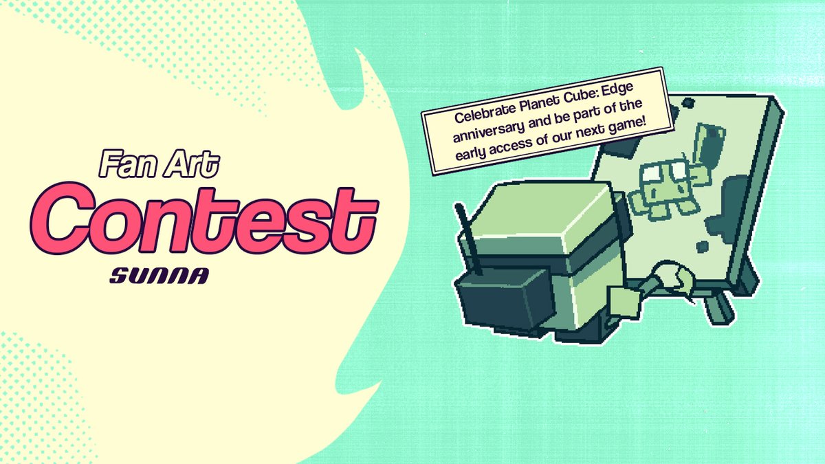 SunnaStudio's tweet photo. We're celebrating two years from the release of Planet Cube: Edge! 🎉🥳

Steps:
1. Following our Instagram. ✔
2. Like this post. 👍
3. Post your Planet Cube: Edge Fan Art on Instagram, X or TikTok and tag us (@sunnastudio).🎨

You have time until February 21st😎✍ https://t.co/AH6fzjXRnl