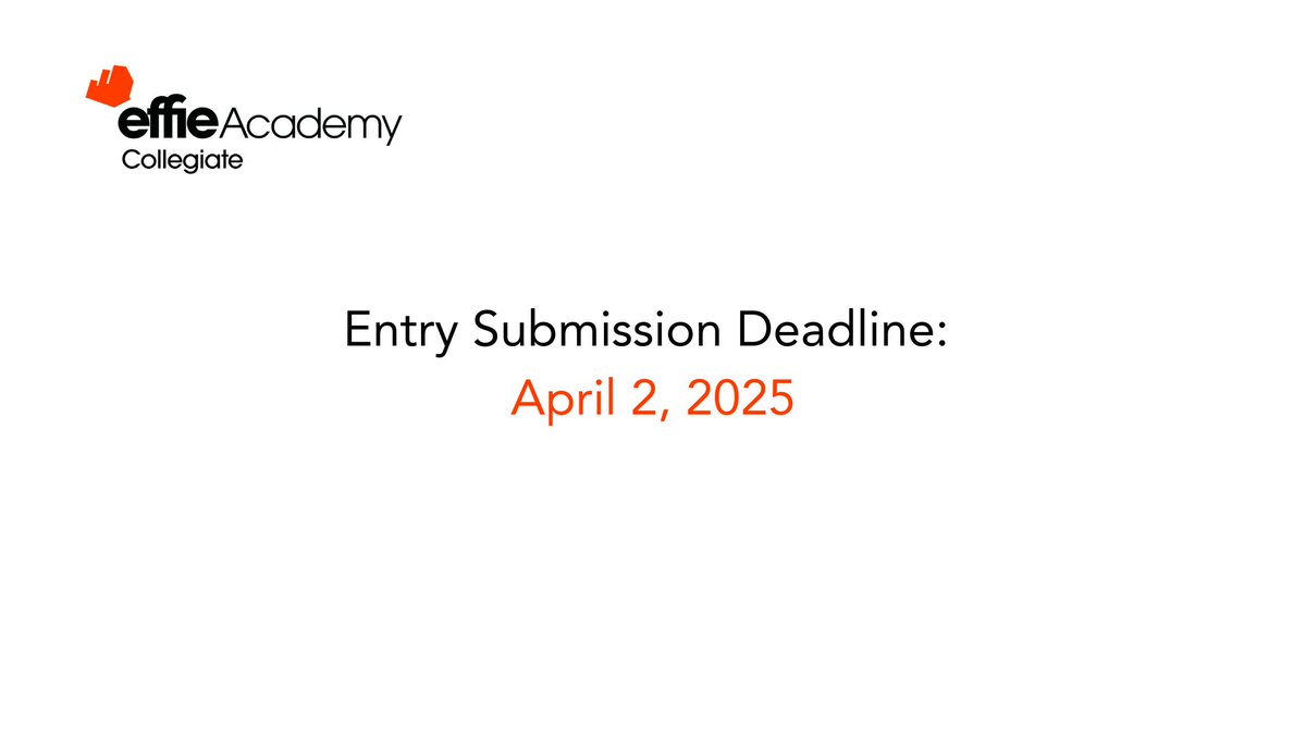 EffieCollegiate's tweet photo. Giving you a heads up that our #EffieCollegiateUS × Amazon Brand Challenge is open for entries! Available to full-time and part-time students enrolled at accredited educational institutions in the U.S.

Deadline to enter is April 2. Download the Entry Kit: https://t.co/ockUzCq0g1 https://t.co/8DPiBWTi8h