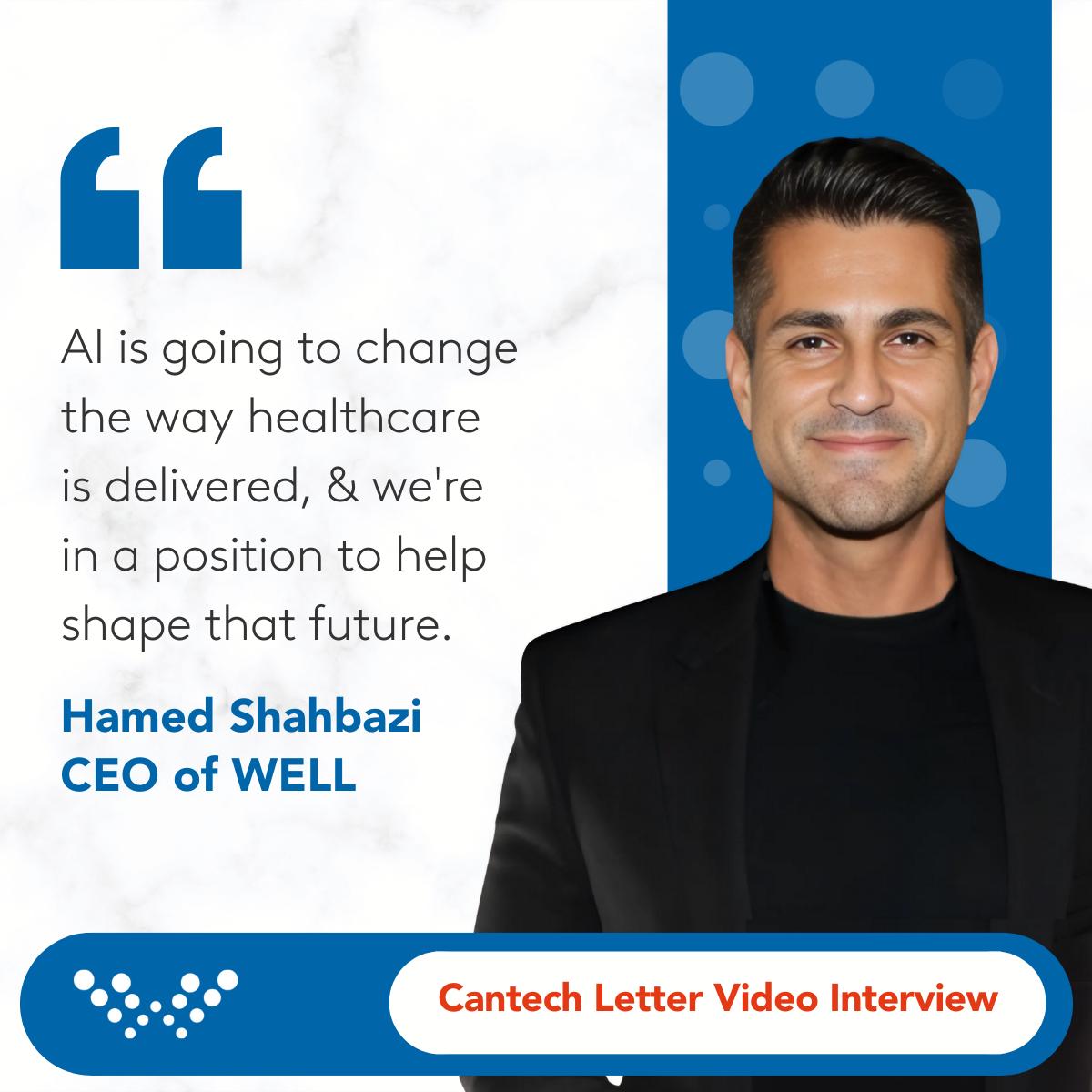 Watch Hamed Shahbazi, Founder &amp; CEO of WELL Health, talk about the company's growth in 2024 in a recent Cantech Letter interview. He discusses key moves like a partnership with Walmart Canada, WELLSTAR's spinout, clinic acquisitions, &amp; AI innovations. 

📹 ow.ly/Wq6r50UTEes