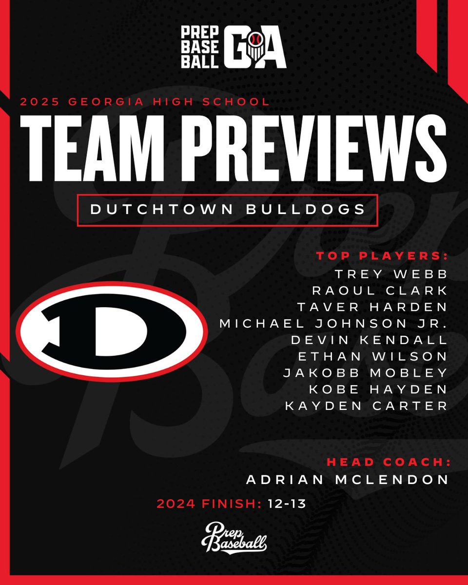 𝟐𝟎𝟐𝟓 𝐆𝐞𝐨𝐫𝐠𝐢𝐚 𝐇𝐒 𝐓𝐞𝐚𝐦 𝐏𝐫𝐞𝐯𝐢𝐞𝐰 📝
𝑫𝒖𝒕𝒄𝒉𝒕𝒐𝒘𝒏 𝑩𝒖𝒍𝒍𝒅𝒐𝒈𝒔 (<a href="/DHS_Baseball_25/">Dutchtown Baseball</a>)

+ The Bulldogs will be versatile in 2025 and will look to improve on their season in '24.

Notable returners, team outlook, &amp; more below. ⤵️
🔗 loom.ly/sOr7gac