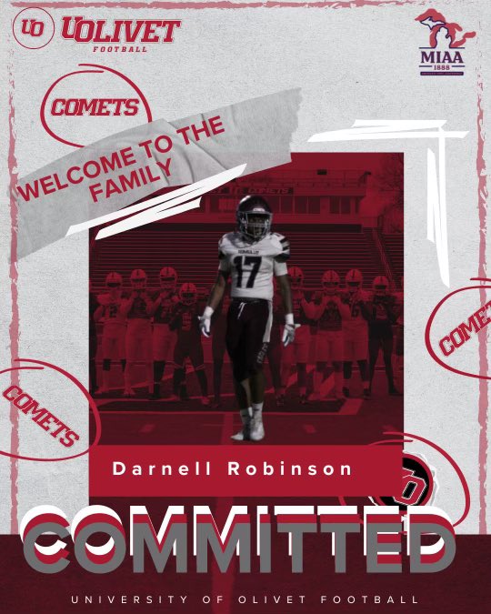 darnellrobinso0's tweet photo. I am proud to announce my commitment to @UOlivetfootball thank you to @CoachDWill_ @CoachIeuter for the opportunity ✝️ https://t.co/pJE59mBQ2M