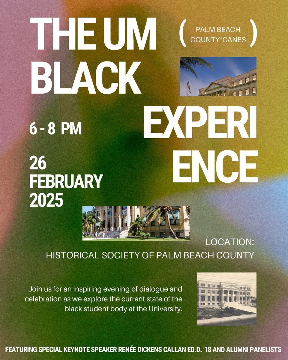 Join your Palm Beach County ’Canes as we team up with <a href="/UMBlackAlumni/">UM BAS</a>! Let's come together to honor achievements, spark conversations and pave the way for future success. Speakers to be announced soon! 🙌  #palmbeachcanes #blackalumni

Register here: events.miami.edu/event/palm-bea…