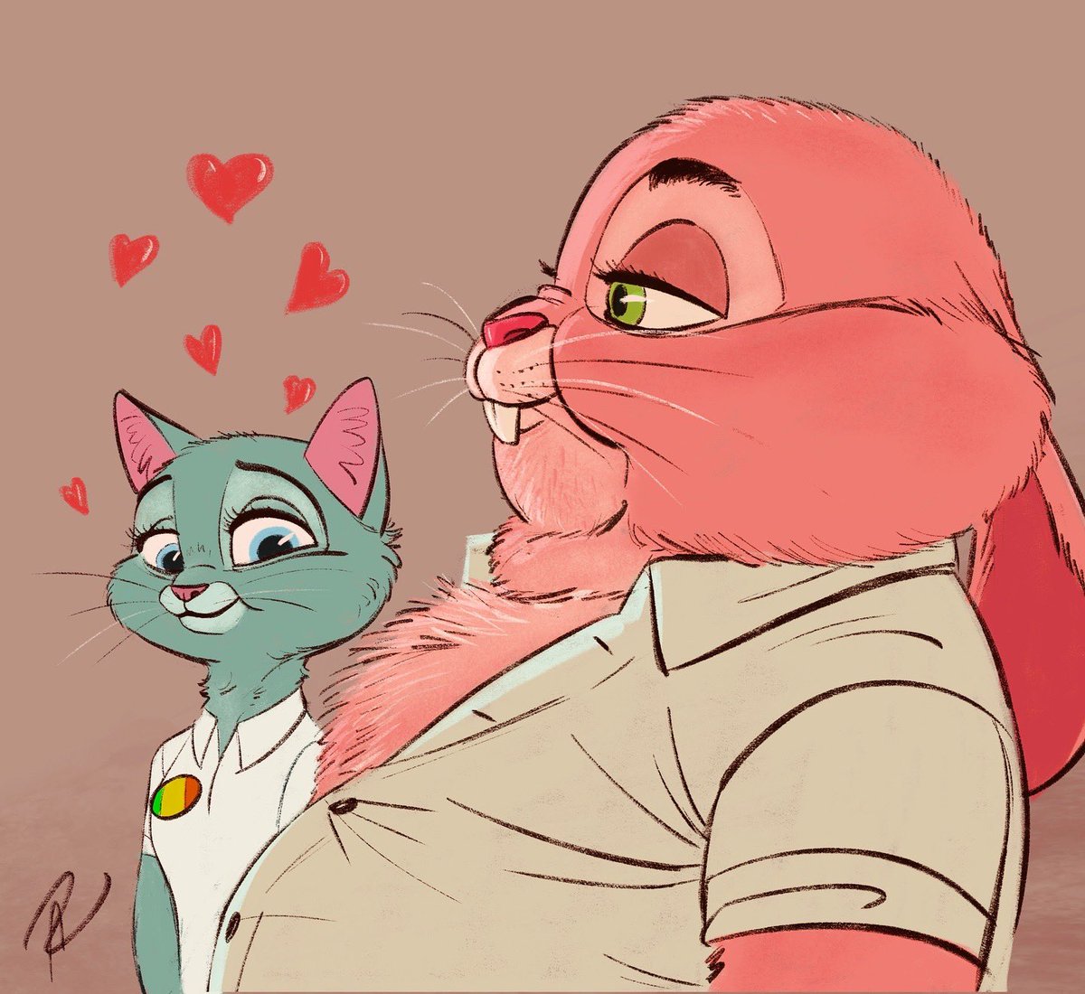 Rain1940_art's tweet photo. Here’s the chest meme again, but this time there’s no muscular guy, just Nicole adoring her chubby hubby’s dad bod. 
#theamazingworldofgumball #nicolewatterson #richardwatterson #couple #chestmeme #zootopia #cartoonnetwork #rain1940_art https://t.co/uT2awMpXNr
