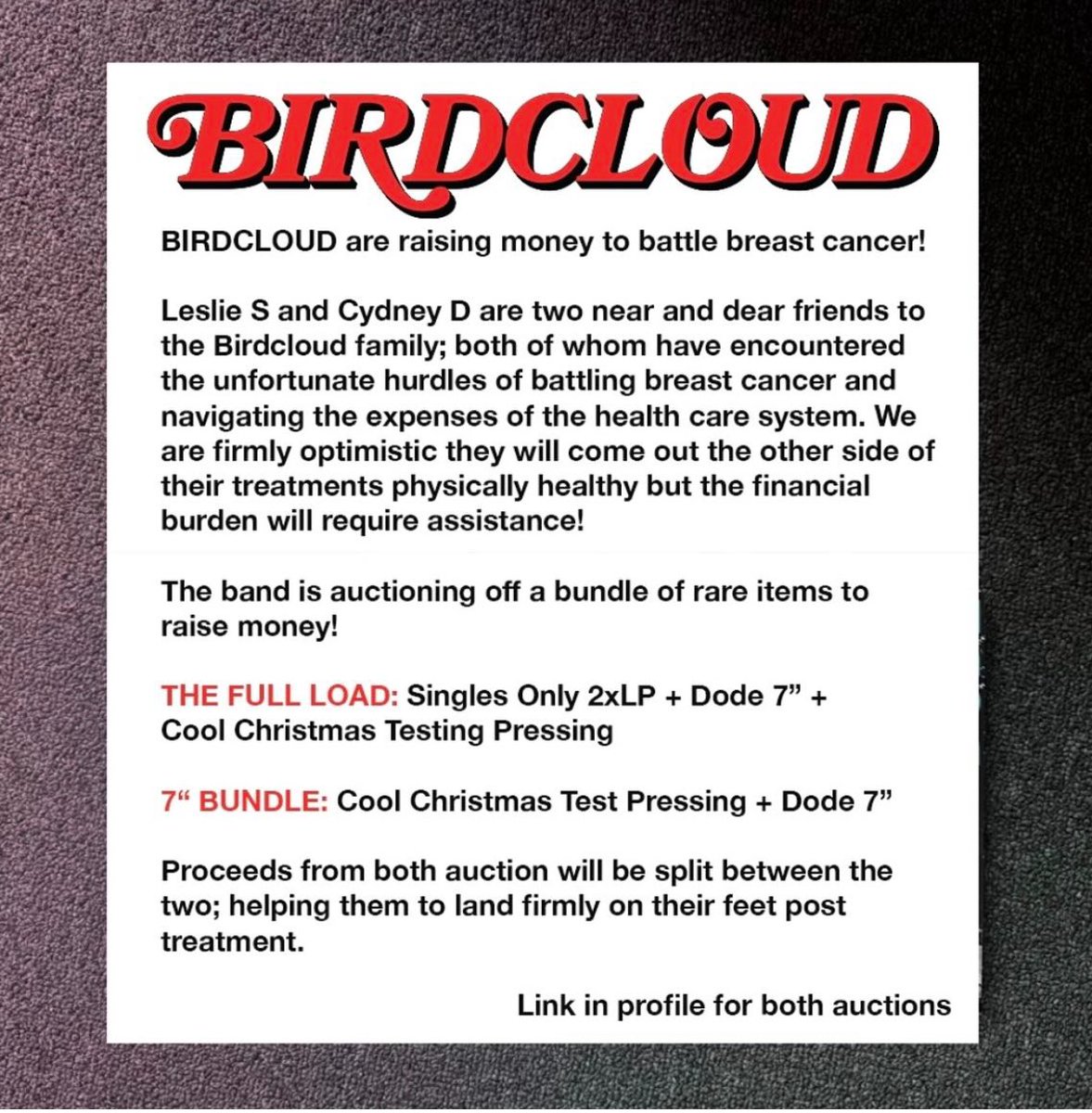 A couple of our absolute road dogs are battling breast cancer. Bid on these outta print gems to help raise money for our girls. 

ebay.com/itm/2359434967…

ebay.com/itm/2359435011…