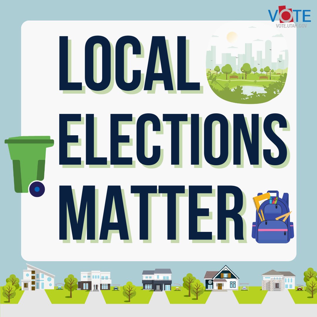 ElectionsUtah's tweet image. Local elections are the heartbeat of our communities. They determine how our cities grow,
thrive, and serve us. Your voice matters! 🗳 #LocalElectionsMatter #UtahVotes