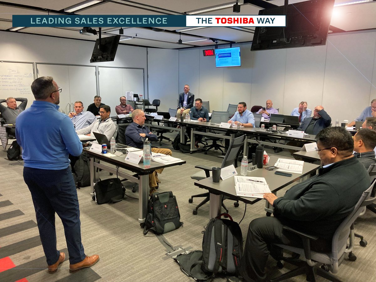 StevenBamberger's tweet photo. Congratulations &amp; thank you to the latest wave of  Toshiba all-star sales leaders who completed our Leading Sales Excellence seminar. You were a very spirited &amp; engaged group of learners. It was a pleasure to working with you all.  Good Selling!   @ToshibaBusiness #Toshiba https://t.co/hY0SGVEqoF