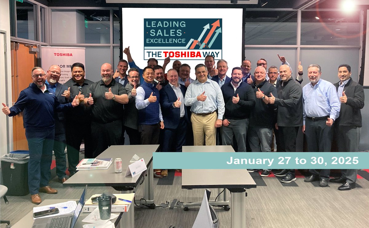 StevenBamberger's tweet photo. Congratulations &amp; thank you to the latest wave of  Toshiba all-star sales leaders who completed our Leading Sales Excellence seminar. You were a very spirited &amp; engaged group of learners. It was a pleasure to working with you all.  Good Selling!   @ToshibaBusiness #Toshiba https://t.co/hY0SGVEqoF
