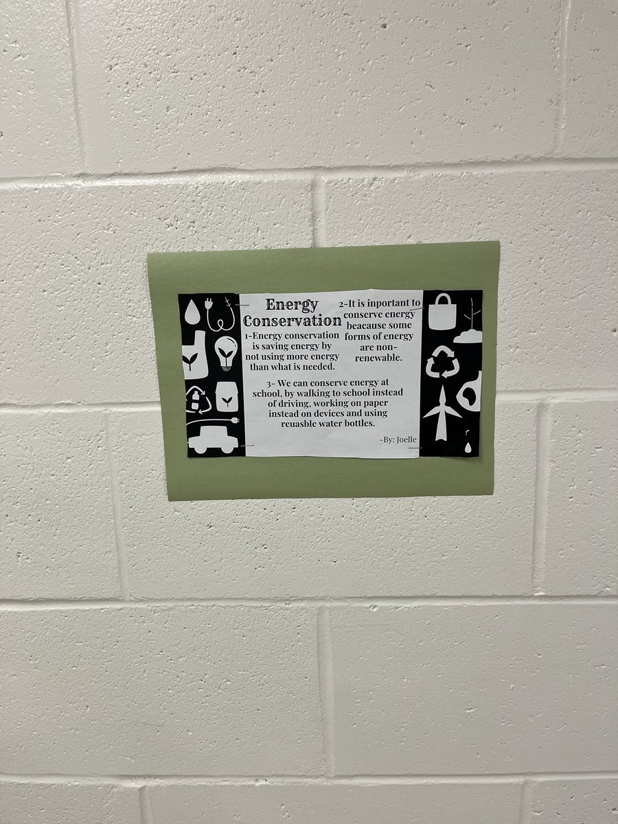 We made some posters to share with our school community about ways to conserve energy at school! <a href="/StAnneOCSB/">St. Anne School</a> <a href="/StAnneECO1/">St. Anne ECO Team</a>