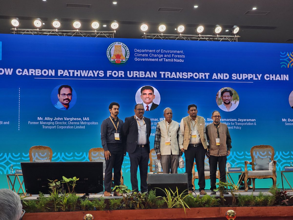 Tamil Nadu hosted the TN Climate Summit 3.0 (TNCS 2025), bringing together policymakers, experts, and practitioners to discuss strategies for low-carbon development and sustainable mobility.  

As part of the session on Low Carbon Pathways for Urban Transport, I presented