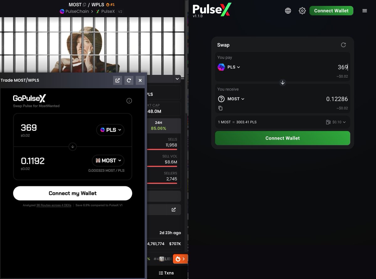 Pretty crazy that if someone clicks the Trade button on Dex Screener they will unknowingly get hit with a 3% trading fee using GoPulse.

GGs to them though for getting on DEX Screener as the trading site for PulseX.

But on top of not paying extra trading fees you get a better