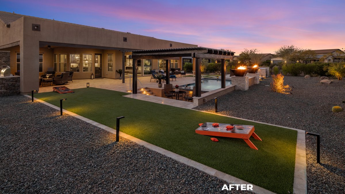 calpool's tweet image. Celebrating Transformation Tuesday with these stunning Before 🔁 After shots from this Rio Verde backyard✨ 

This beautiful outdoor living space is built for year-round enjoyment!

Start your backyard transformation today!
bit.ly/4jKZ5QY

#transformationtuesday #calpool
