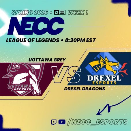 NECC (@neccgames) on Twitter photo LoL is back!π¨
Tonight, we will be going LIVE with our first League of Legends match of the semester. We have <a href="/drexel_esports/">Drexel Esports</a> vs <a href="/uOttawaEsports/">uOttawa Esports</a> in an exciting DII matchup!
Make sure to tune in below at8:30pm EST for live coverage! π
π΄ - buff.ly/3C7z90Q LoL is back!π¨
Tonight, we will be going LIVE with our first League of Legends match of the semester. We have <a href="/drexel_esports/">Drexel Esports</a> vs <a href="/uOttawaEsports/">uOttawa Esports</a> in an exciting DII matchup!
Make sure to tune in below at8:30pm EST for live coverage! π
π΄ - buff.ly/3C7z90Q