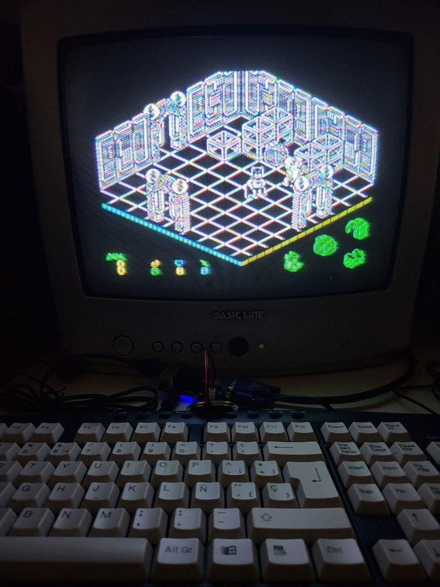 mmoroca's tweet image. Por fin he podido pararme y conectar la lilygo con #ESPectrum a la tv de 14" que uso para lo viejuno, y qué "bien" se ve. Ese scanline es del que ya no se ve, con gran predominante vertical y mucho menos horizontal ya que los pixels están en diagonal 🤓