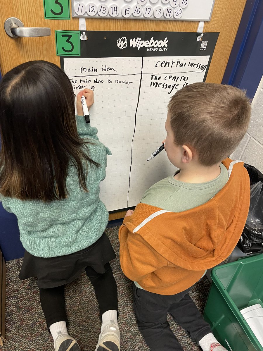 PVWollberg's tweet photo. Noticing the differences between main idea and central message as we work with partners on our Big Boards. #pvlearns #partnerpractice https://t.co/Knvt2NRKio