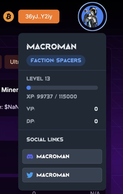 Integration of your Nexus XP, as well as Victory Points and Defense Points from your Epoch Wars battles - right into the Mining Dashboard 🤌