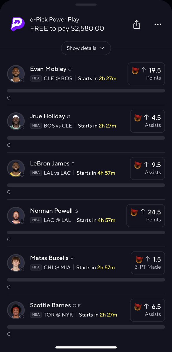 NBA 6 MAN LOTTO 😈

Let’s try this again …🤞🏻

PrizePicks $15 protected play 🧪💥

Link to tail ⬇️⬇️

prizepicks.onelink.me/gCQS/shareEntr…

 #nba #WNBA   #trending #meme #mlb #baseball #basketball #twitter #trend #TrendingNow #nfl  #mma #ufc #prizepicks #boxing  #viral #wwe #pga #sports