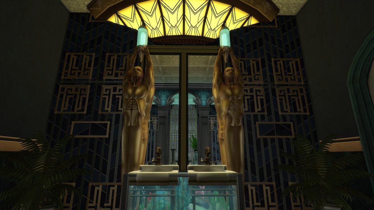 AndromedaMalaka's tweet photo. And the final product after lighting tweaks and playing with swatches. (1/2) #TheSims4 #TheSims #Bioshock #Rapture #TS4 https://t.co/eGwImrap2B