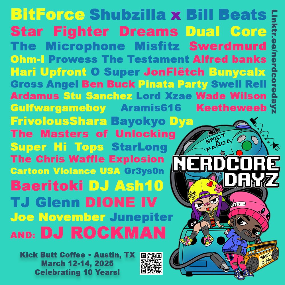 Keetheweeb's tweet photo. BEYONDDDDD EXCITED TO ANNOUNCE I WILL BE BACK IN AUSTIN WITH NERDCORE DAYZ FOR THE 10TH ANNIVERSARY! PLZ IF YOURE IN AUSTIN OR EVEN AT SXSW DURING THESE DAYZ COME SAY HI! ✨💜
@djrockman48 @nerdcoredayz thanks! https://t.co/D5a7yks7pJ
